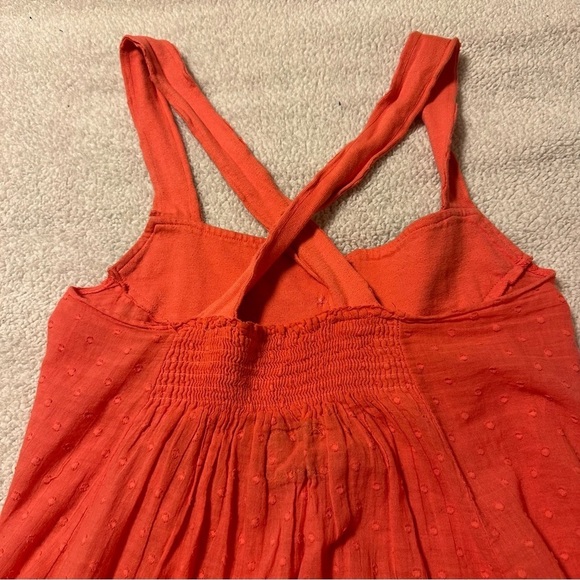 SCRAPBOOK Coral Pink Retro Swiss Dot Tank Top Tunic Boutique - Picture 10 of 12